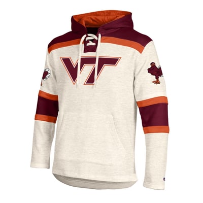  Virginia Tech Hokies Champion Lacer Fleece Hoodie - Cream