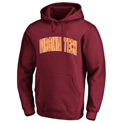  Virginia Tech Hokies Champion Arch Over Tackle Twill Hoodie - Maroon