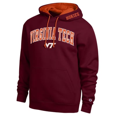  Virginia Tech Hokies Champion Arch Tackle Twill Hoodie - Maroon
