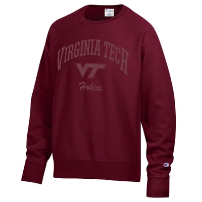 Virginia Tech Hokies Champion Garment Dye Reverse Weave Sweatshirt - Maroon