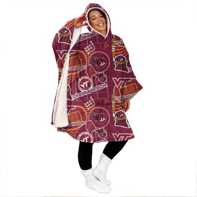 Virginia Tech Hokies Pegasus Mashup 50" x 70" Bloncho Sherpa Fan Cape
