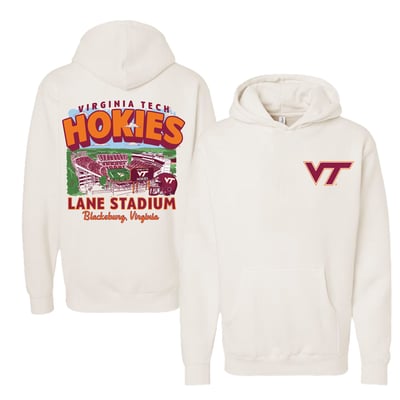  Virginia Tech Hokies Unisex Comfort Colors Stadium Fleece Hoodie - Cream