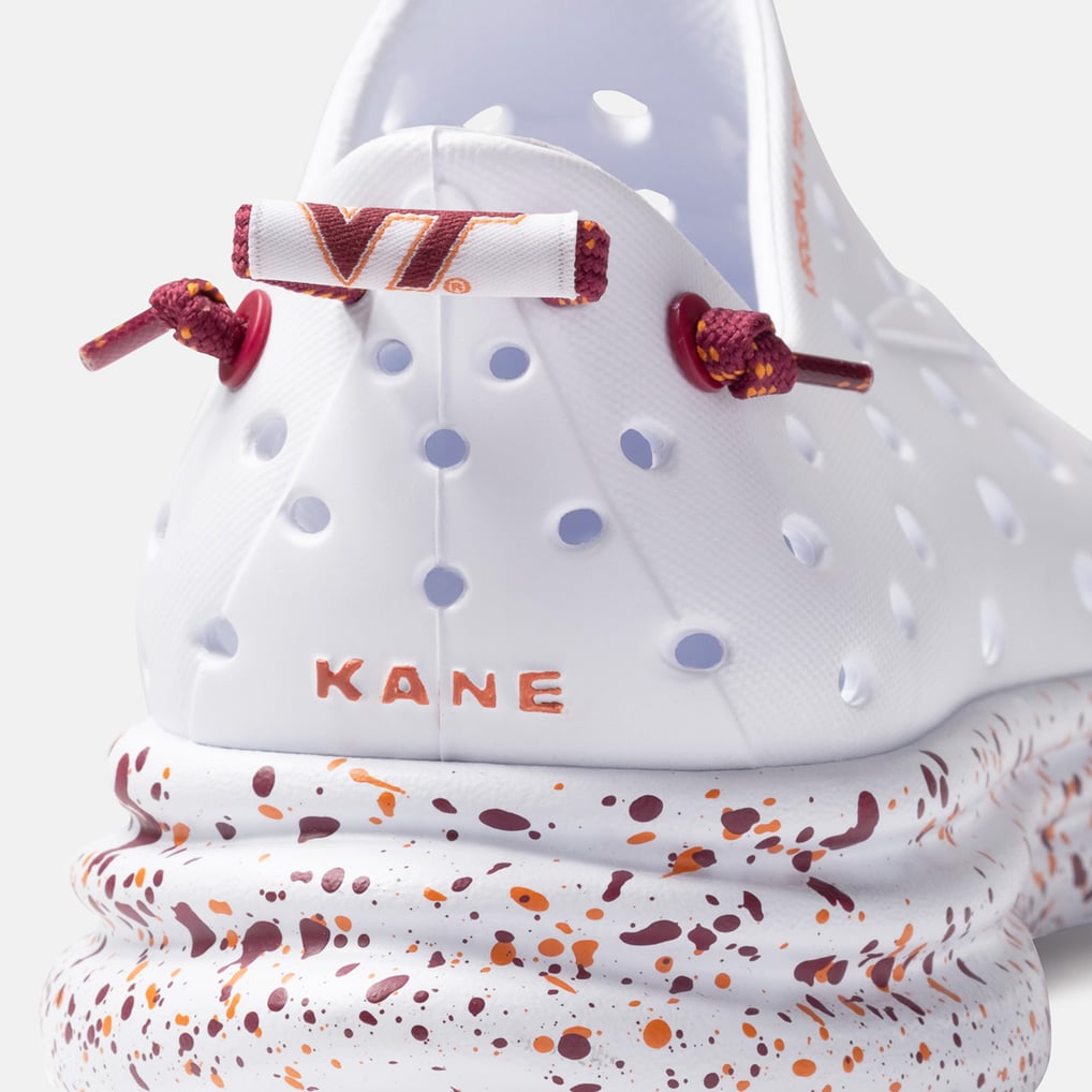 Kane Footwear Virginia Tech Hokies Unisex White Speckle Shoe