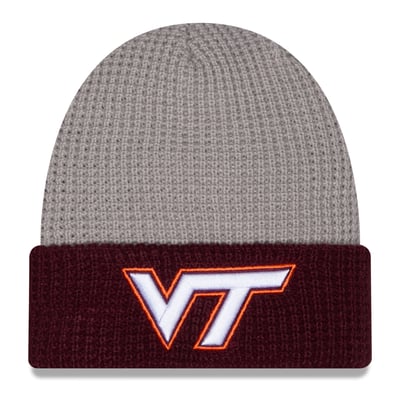 Virginia Tech Hokies New Era Unisex Cuffed Waffle Knit Hat - Gray/Maroon