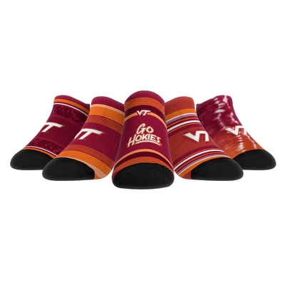  Virginia Tech Hokies Rock Em Unisex Super Fan Five-Pack Low-Cut Socks Set - 