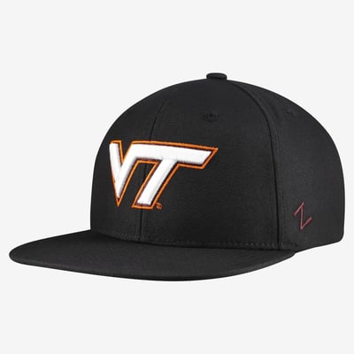  Virginia Tech Hokies Zephyr Unisex Slice 3D Z11 Snapback Hat - Black