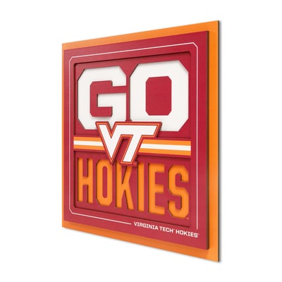 Virginia Tech Hokies 12" x 12" Slogan Series 3D Wall Art