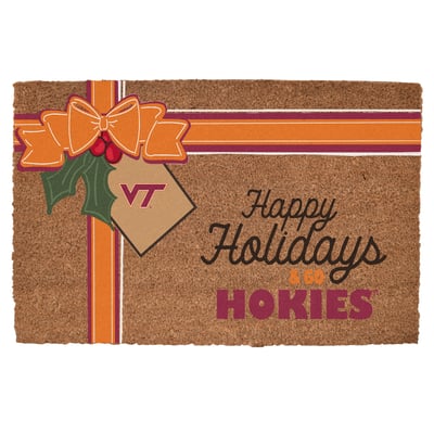 Virginia Tech Hokies 20" x 30" Holiday Gift Wrap Coir Door Mat
