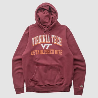 Virginia Tech Hokies 2000s Hooded Pullover Sweatshirt - Maroon - XS by Fanatics Real Vintage
