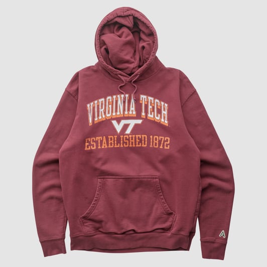 Virginia Tech Hokies 2000s Hooded Pullover Sweatshirt - Maroon - XS by Fanatics Real Vintage