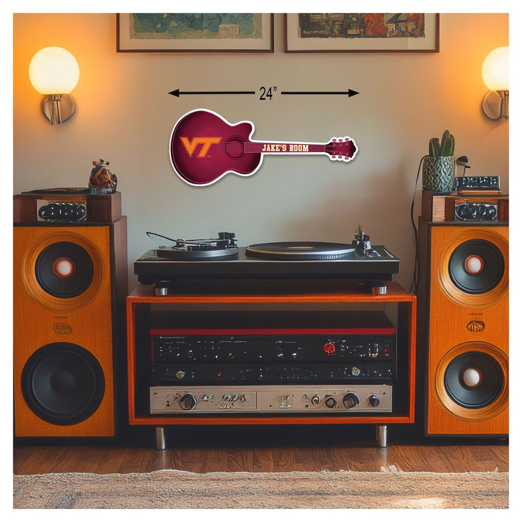 Virginia Tech Hokies 24" Customizable Guitar Sign