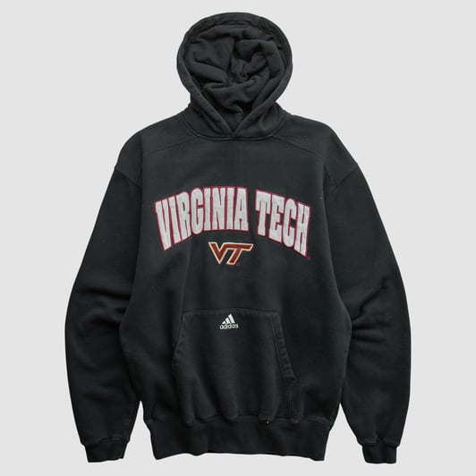 Virginia Tech Hokies Adidas 2000s Hooded Pullover Sweatshirt - Black - XS by Fanatics Real Vintage