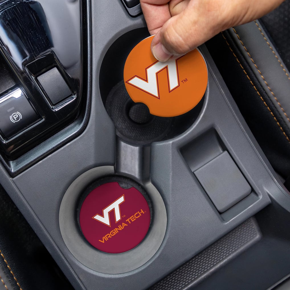 Virginia Tech Hokies Ceramic Car Coaster Four-Piece Set