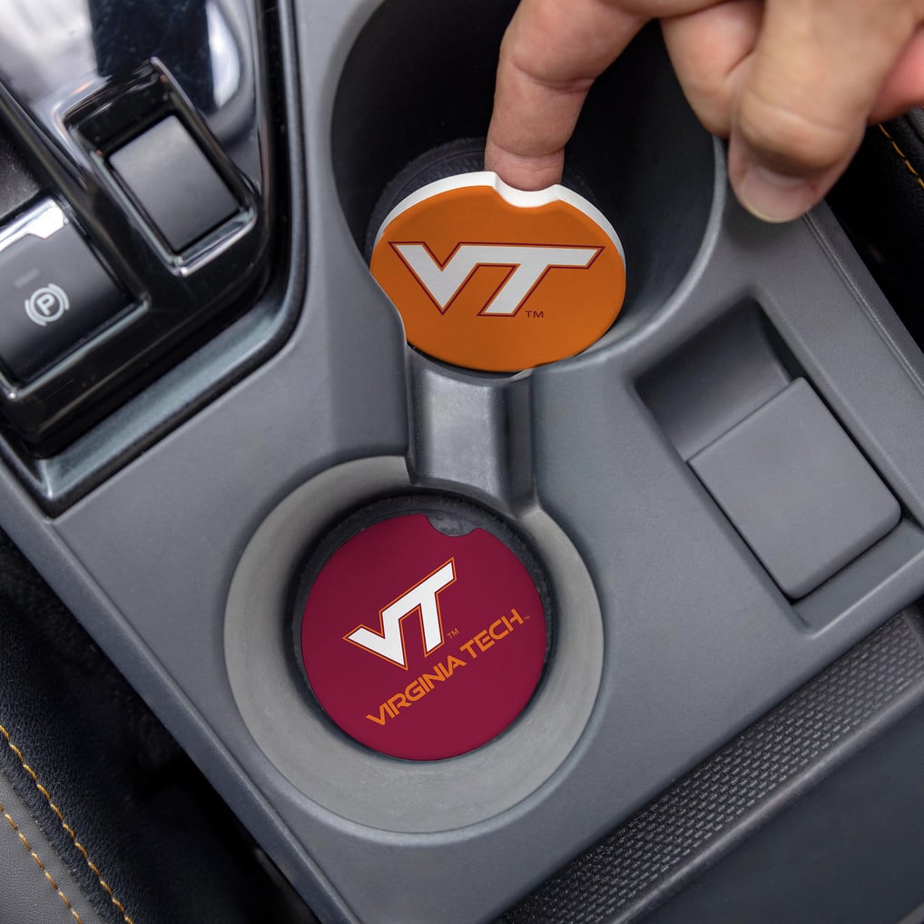 Virginia Tech Hokies Ceramic Car Coaster Four-Piece Set