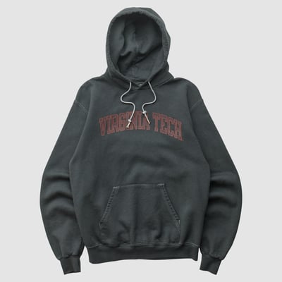 Virginia Tech Hokies Champion 2000s Hooded Pullover Sweatshirt - Black - S by Fanatics Real Vintage