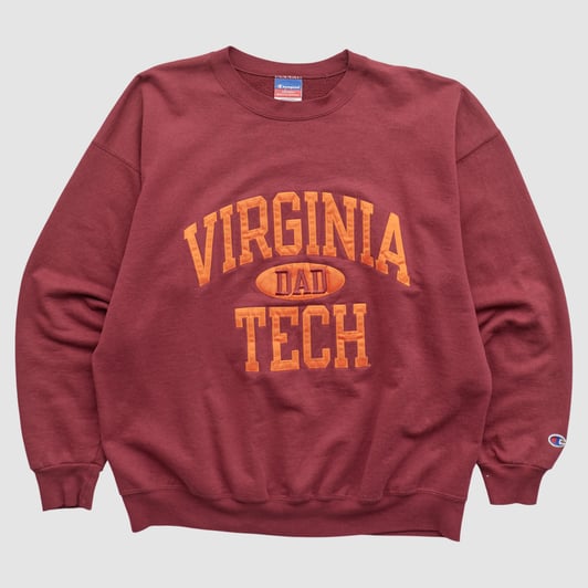 Virginia Tech Hokies Champion 2000s Pullover Sweatshirt - Maroon - XL by Fanatics Real Vintage