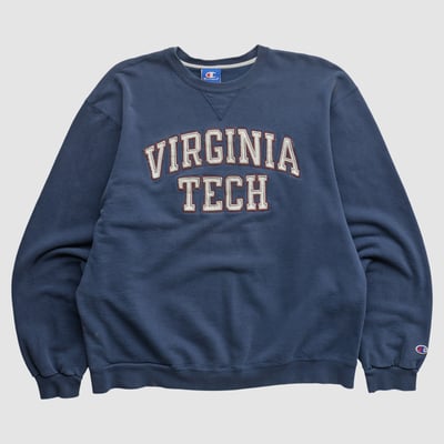 Virginia Tech Hokies Champion 2000s Pullover Sweatshirt - Navy - S by Fanatics Real Vintage