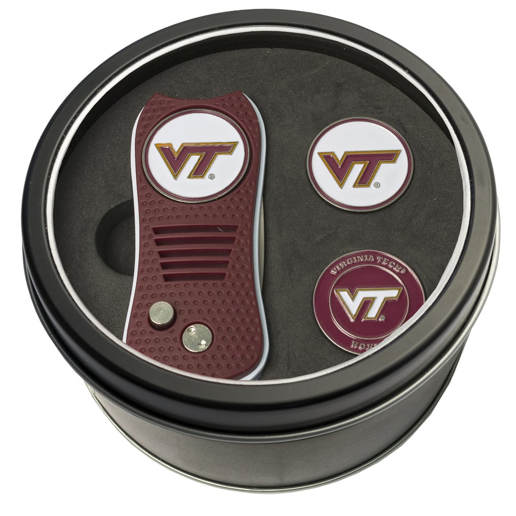 Virginia Tech Hokies Divot Tool & Ball Markers Personalized Tin Gift Set