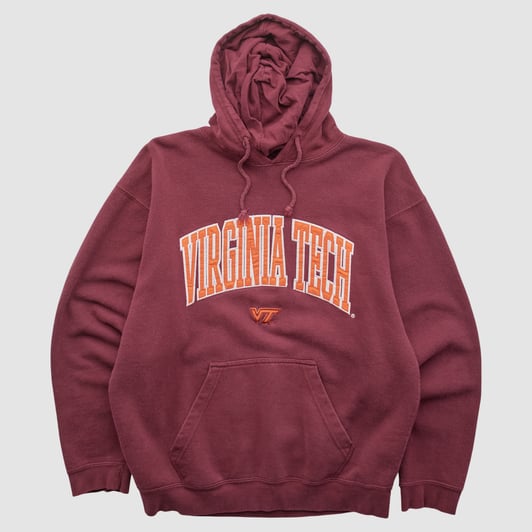 Virginia Tech Hokies J America Sportswear 2000s Hooded Pullover Sweatshirt - Maroon - M by Fanatics Real Vintage