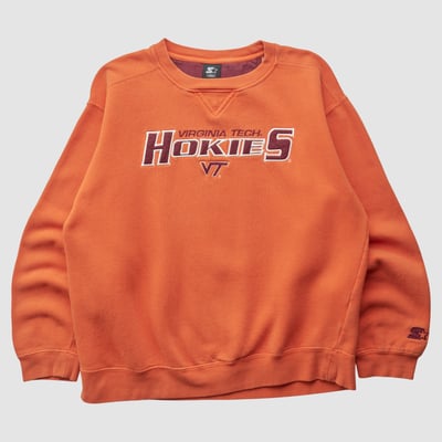 Virginia Tech Hokies Starter 2000s Pullover Sweatshirt - Orange - M by Fanatics Real Vintage