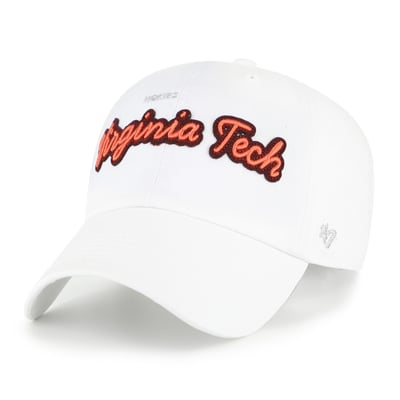 Virginia Tech Hokies '47 Women's Trendy Script Clean Up Adjustable Hat - White