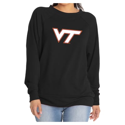 Virginia Tech Hokies Flying Colors Apparel Women's Rylee Raglan Long Sleeve T-Shirt - Black
