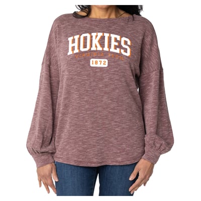 Virginia Tech Hokies Flying Colors Apparel Women's Josie Balloon Sleeve Long Sleeve Tunic T-Shirt - Maroon

