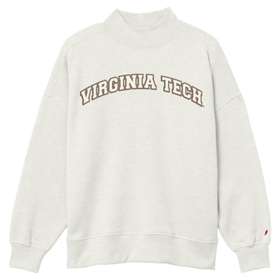 Virginia Tech Hokies League Collegiate Wear Women's Diana Mock Neck Sweatshirt - Oatmeal