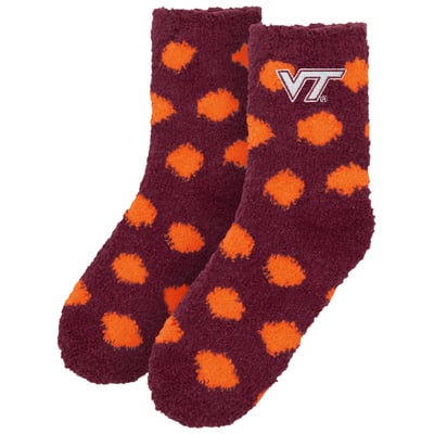  Virginia Tech Hokies ZooZatz Women's Fuzzy Dot Ankle Socks