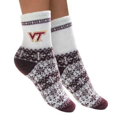 Virginia Tech Hokies ZooZatz Women's Fuzzy Holiday Crew Socks