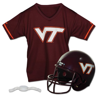Virginia Tech Hokies Franklin Sports Youth NCAA Deluxe Helmet & Jersey Set