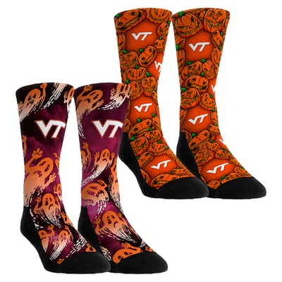 Virginia Tech Hokies Rock Em Socks Youth Halloween Crew Socks 2-Pack Set