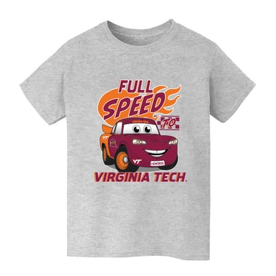  Virginia Tech Hokies Vive La Fete Youth Full Speed T-Shirt - Gray