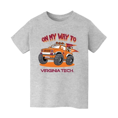 Virginia Tech Hokies Vive La Fete Youth On My Way T-Shirt - Gray