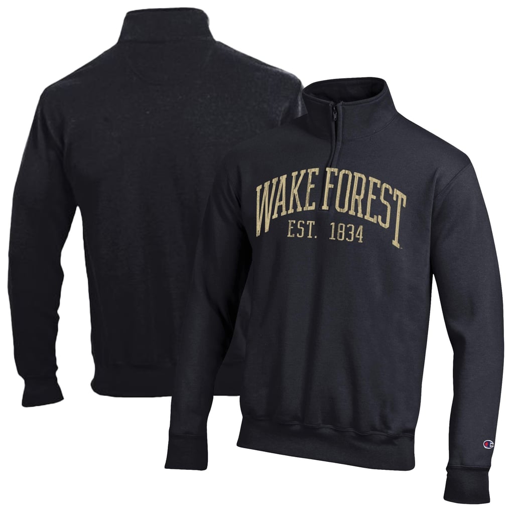  Wake Forest Demon Deacons Champion Powerblend Quarter-Zip Pullover - Black