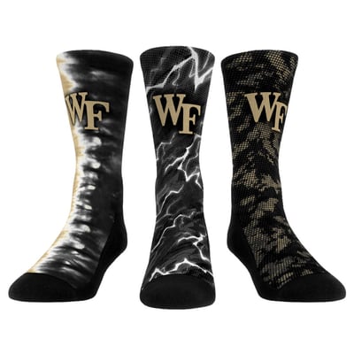 Wake Forest Demon Deacons Rock Em Unisex Three-Piece Team Tones Crew Socks Set