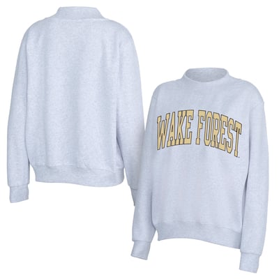 Wake Forest Demon Deacons ZooZatz Women's Team Arch Mock Neck Sweatshirt - Gray
