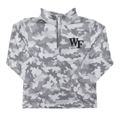  Wake Forest Demon Deacons Vive La Fete Youth Camo Quarter-Zip Sweatshirt - Gray