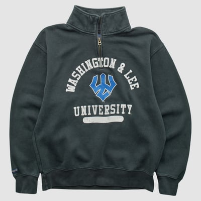 Washington & Lee Generals Jansport 2000s 1/4 Zip Sweatshirt - Black - S by Fanatics Real Vintage