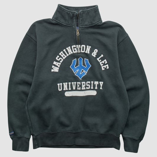 Washington & Lee Generals Jansport 2000s 1/4 Zip Sweatshirt - Black - S by Fanatics Real Vintage