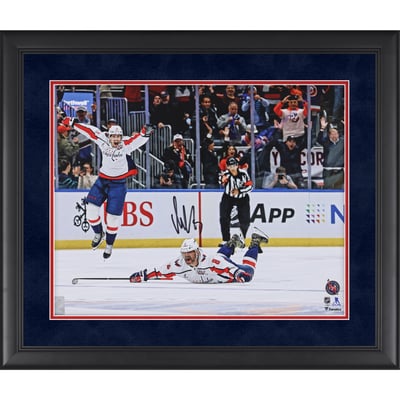 Alexander Ovechkin Washington Capitals Autographed Fanatics Authentic Framed 16" x 20" 895th Goal Celebration Photograph - Suede Mat Upgrade
