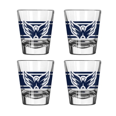 Washington Capitals Logo Brands Four-Piece Stripe Shot Glass Set