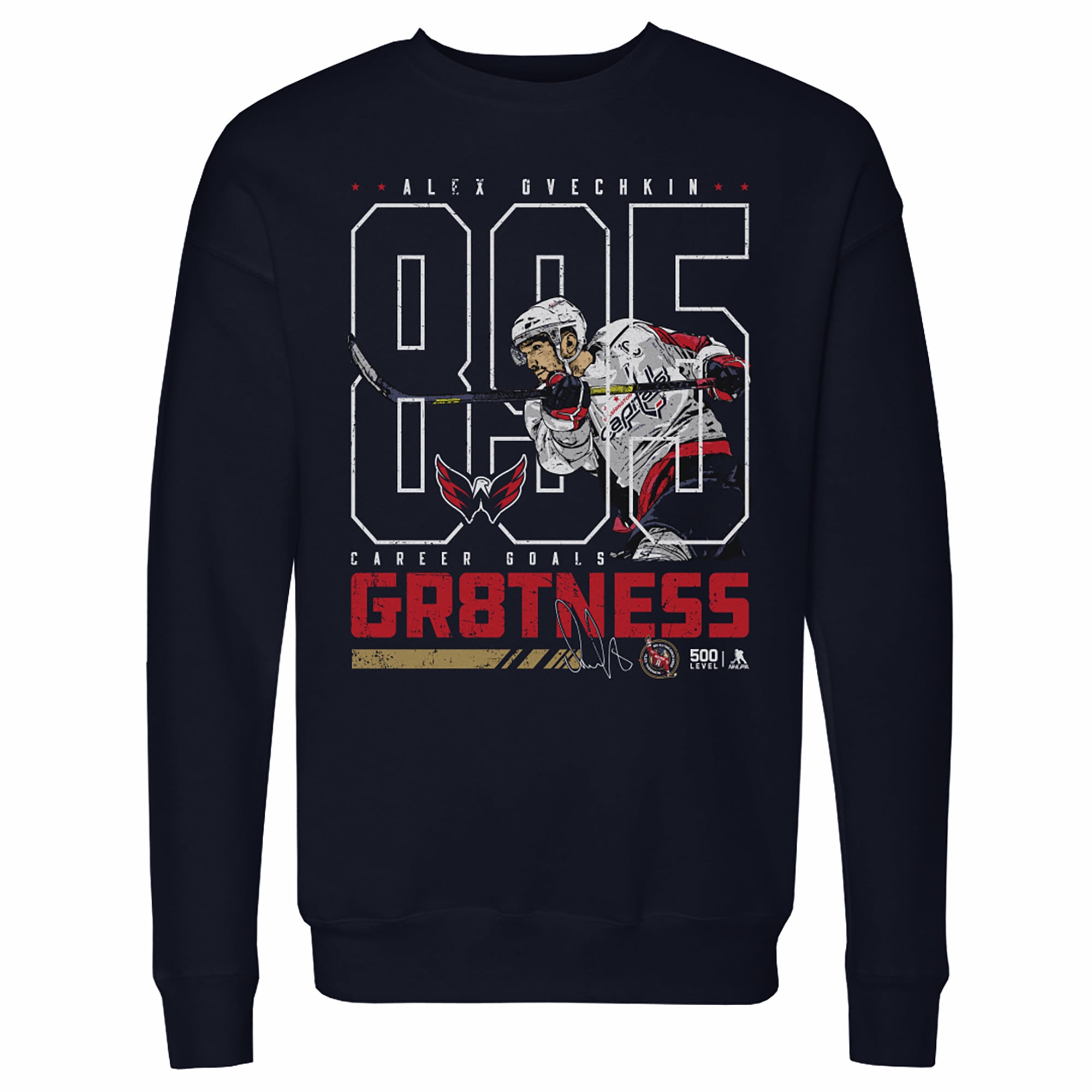 Men's Washington Capitals Alexander Ovechkin 500 Level Navy Outline ...