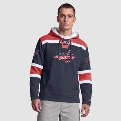  Washington Capitals Champion Lacer Fleece Hockey Hoodie - Navy
