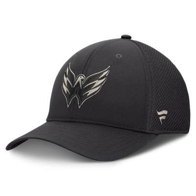Washington Capitals Fanatics Authentic Pro Road Meshback Stretch Hat - Charcoal
