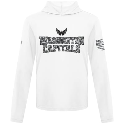 Washington Capitals Levelwear Anthem Camo Long Sleeve Hooded T-Shirt - White