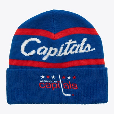 Washington Capitals Mitchell & Ness Head Coach Cuffed Knit Hat - Blue
