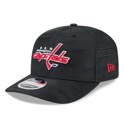 Washington Capitals New Era Camo 9SEVENTY Perforated Adjustable Hat - Black