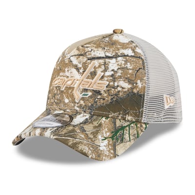 Washington Capitals New Era Real Tree A-Frame 9FORTY Adjustable Trucker Hat - Camo