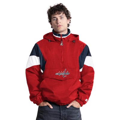 Washington Capitals Starter Half-Zip Hooded Jacket - Red